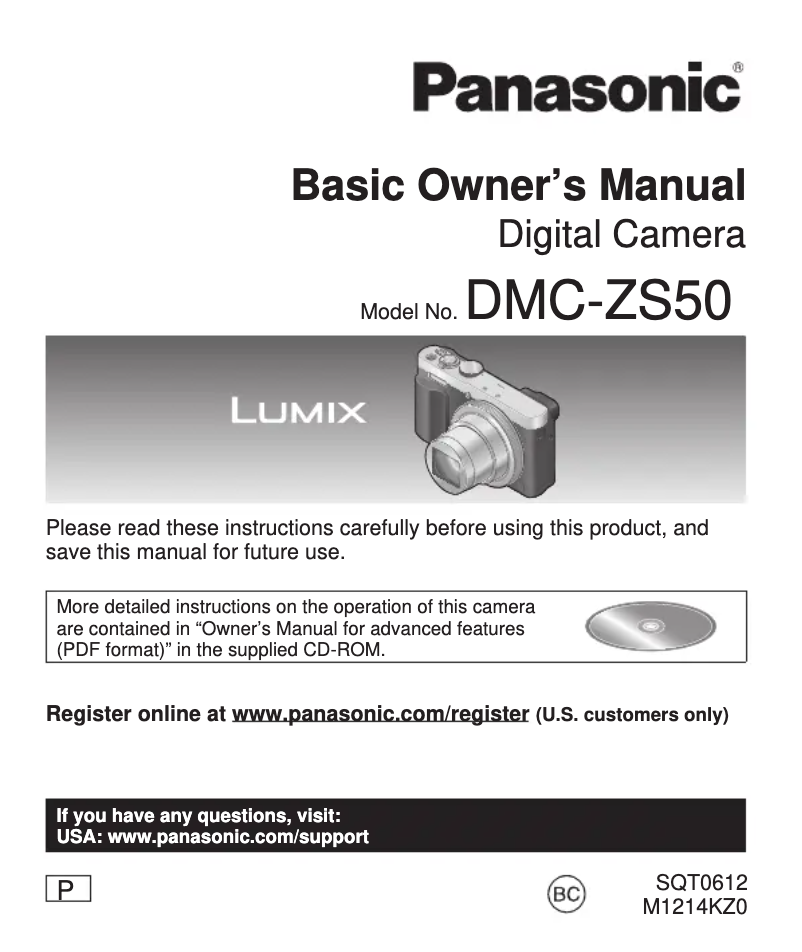 Página 1 del manual Manual de usuario Panasonic Lumix DMC-ZS50K