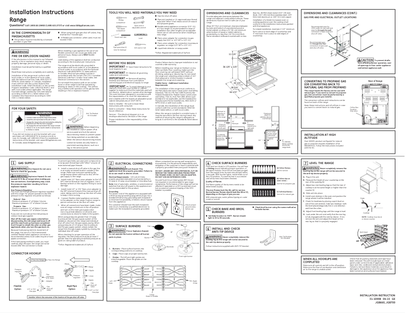 Page 1 of the manual Installation Guide GE JGB660EEJES