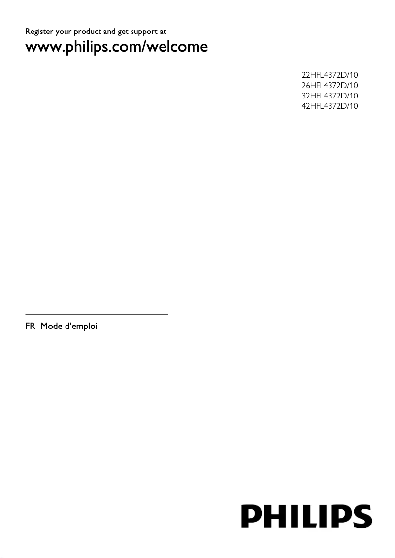 Page n°1 - Manuel utilisateur Philips 26HFL4372D