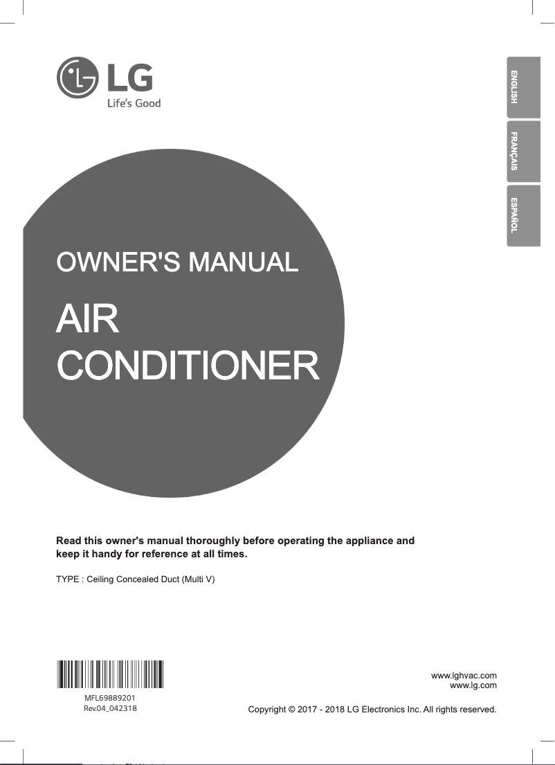Page 1 of the manual User Manual LG ARNU123B1G2