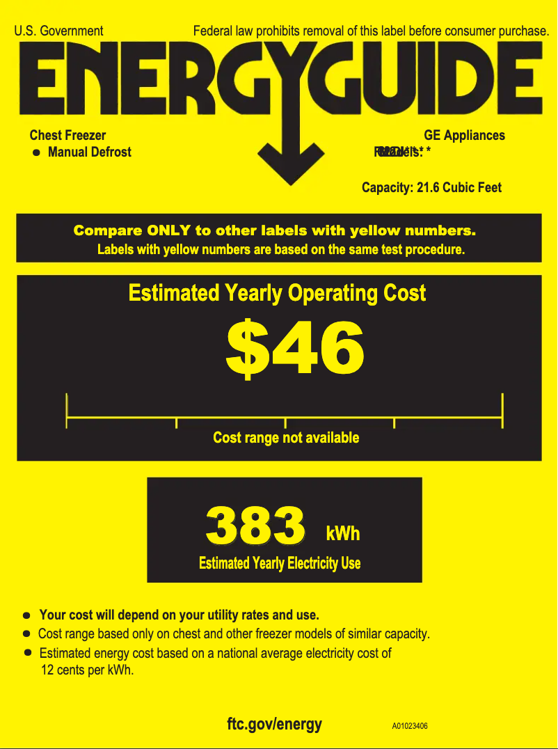 Página 1 del manual Etiqueta energética GE FCM22DJWW