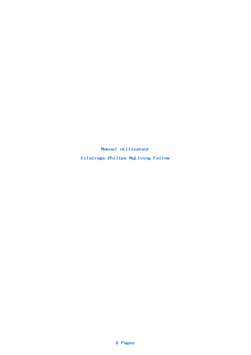 Page 1 de la notice Manuel utilisateur Philips MyLiving Fallow