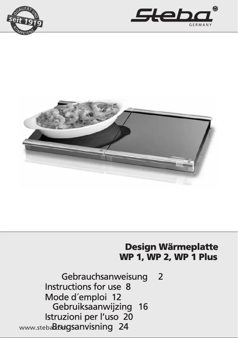 Page 1 de la notice Manuel utilisateur Steba WP 1