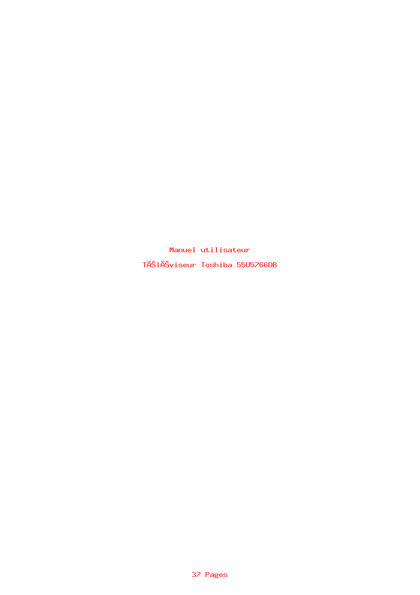 Page 1 de la notice Manuel utilisateur Toshiba 55U5766DB