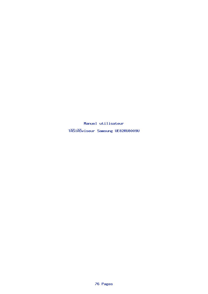 Page 1 de la notice Manuel utilisateur Samsung UE82RU8009U