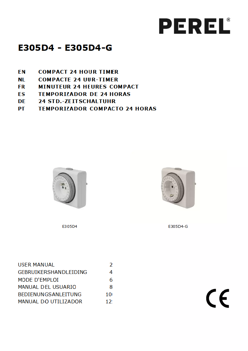 Page 1 de la notice Manuel utilisateur Perel E305D4