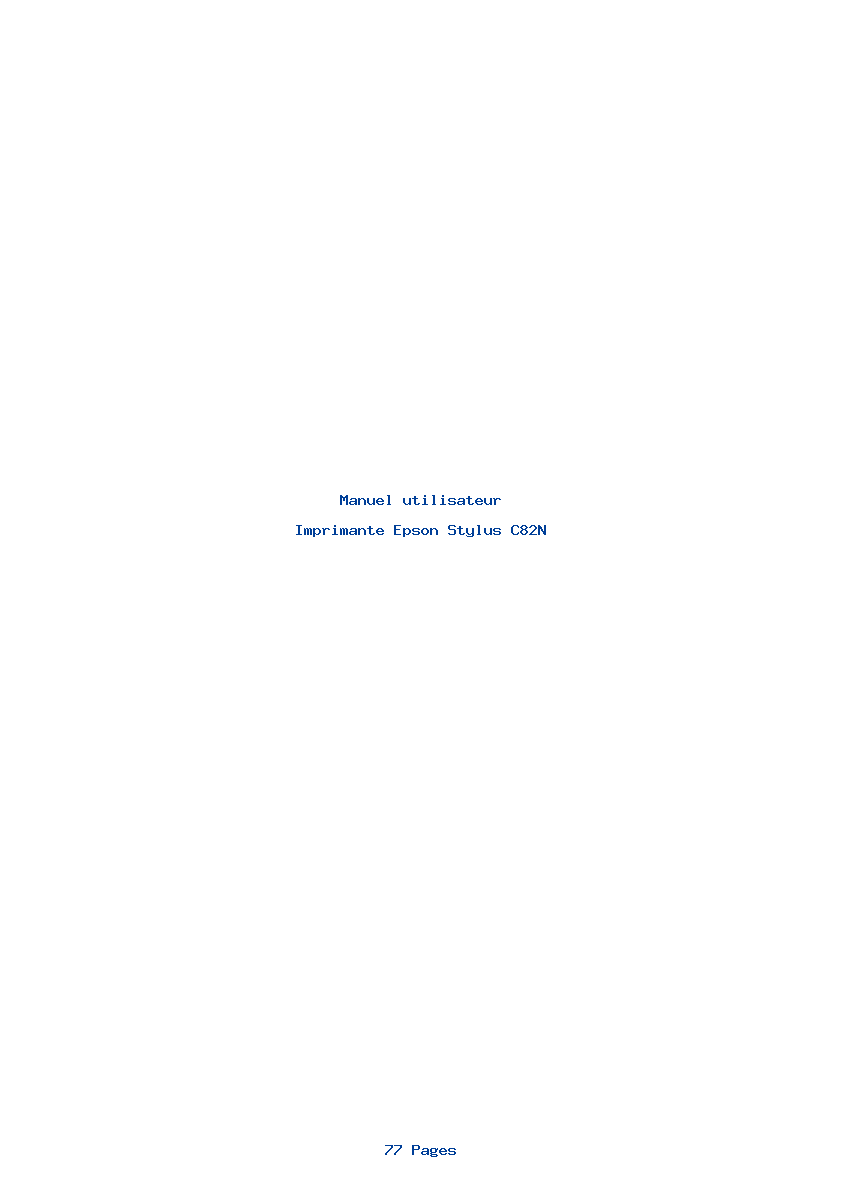 Page 1 de la notice Manuel utilisateur Epson Stylus C82N