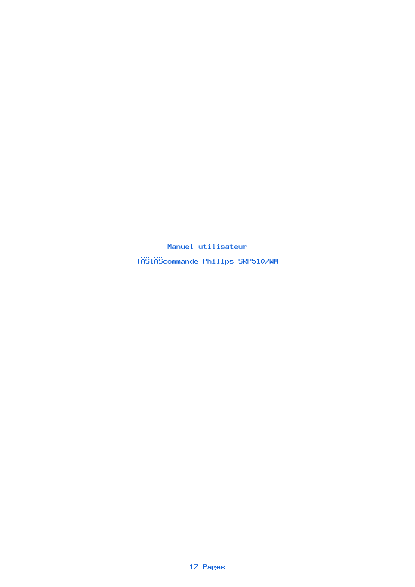 Page 1 de la notice Manuel utilisateur Philips SRP5107WM