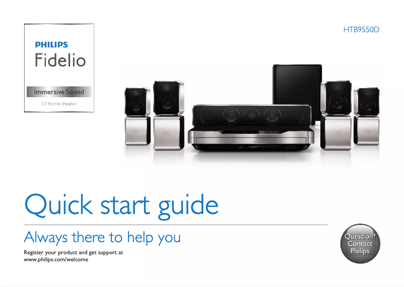 Page n°1 - Guide de démarrage rapide Philips Fidelio Immersive Sound HTB9550D