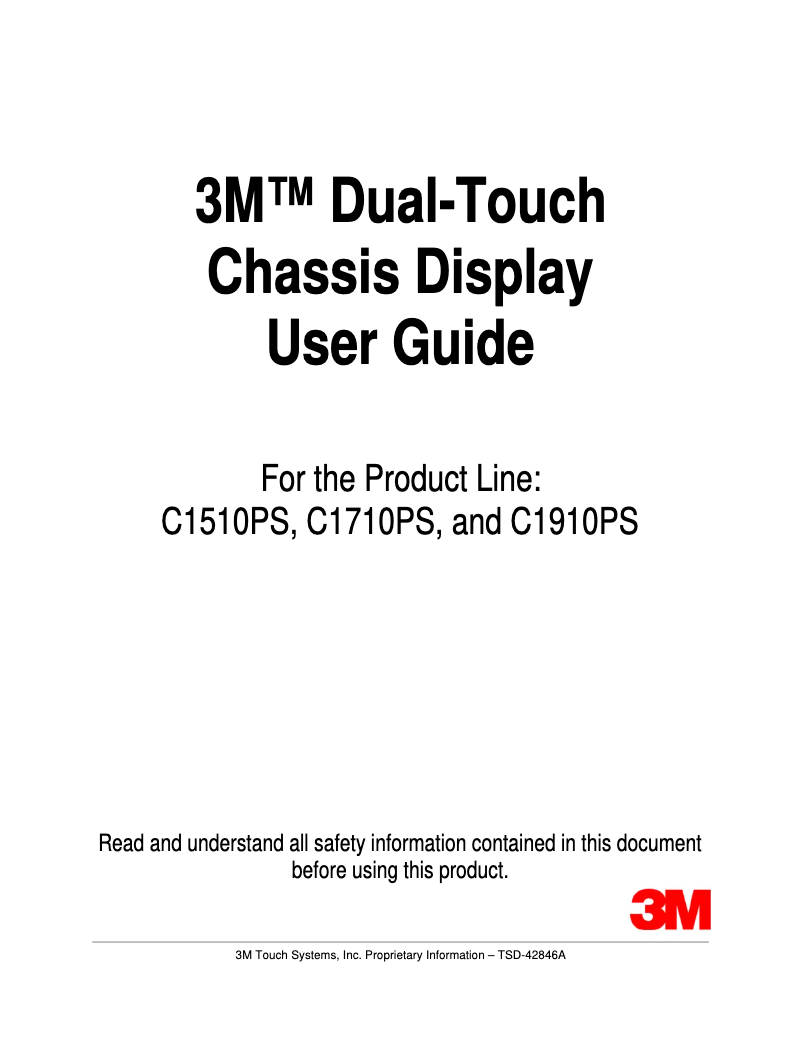Page 1 de la notice Manuel utilisateur 3M C1910PS