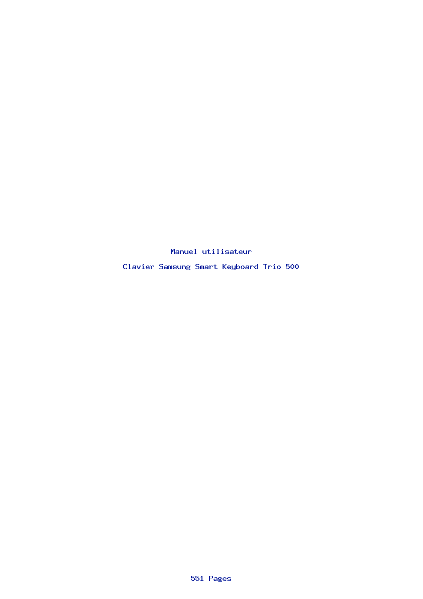 Page 1 de la notice Manuel utilisateur Samsung Smart Keyboard Trio 500