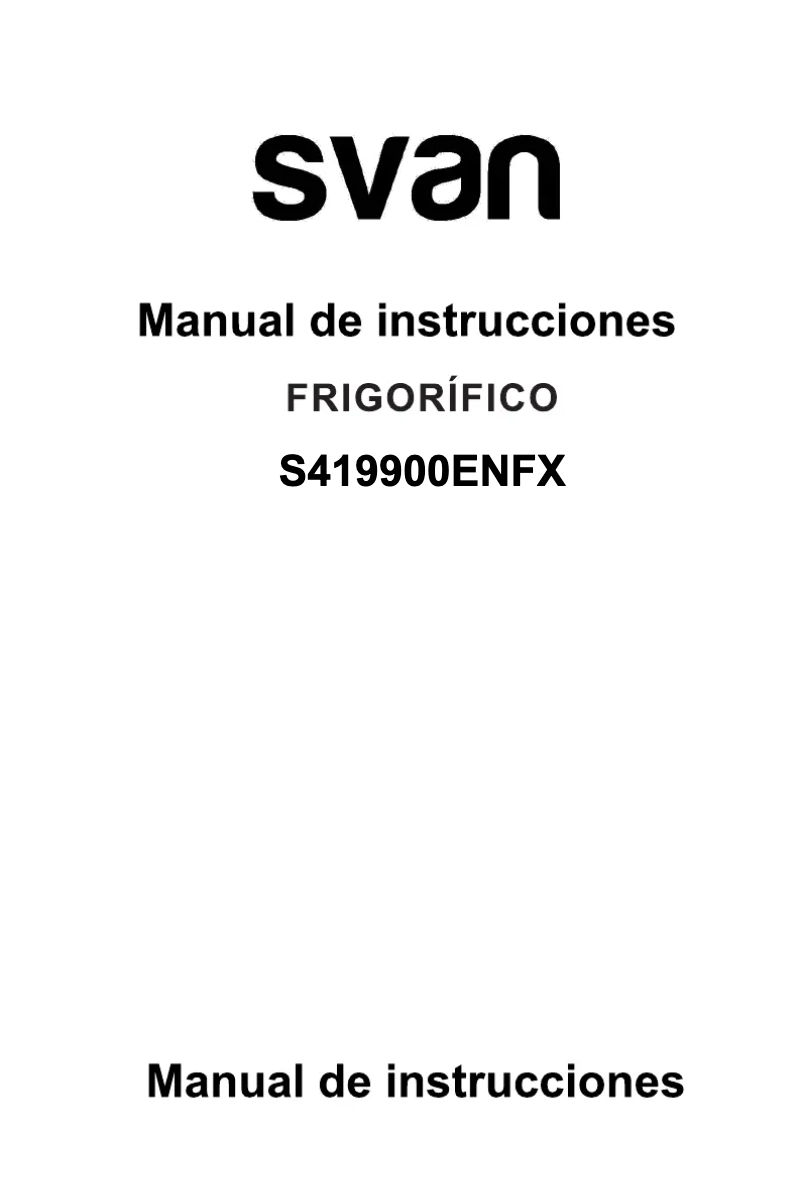 Page 1 de la notice Manuel utilisateur SVAN S419900ENFX