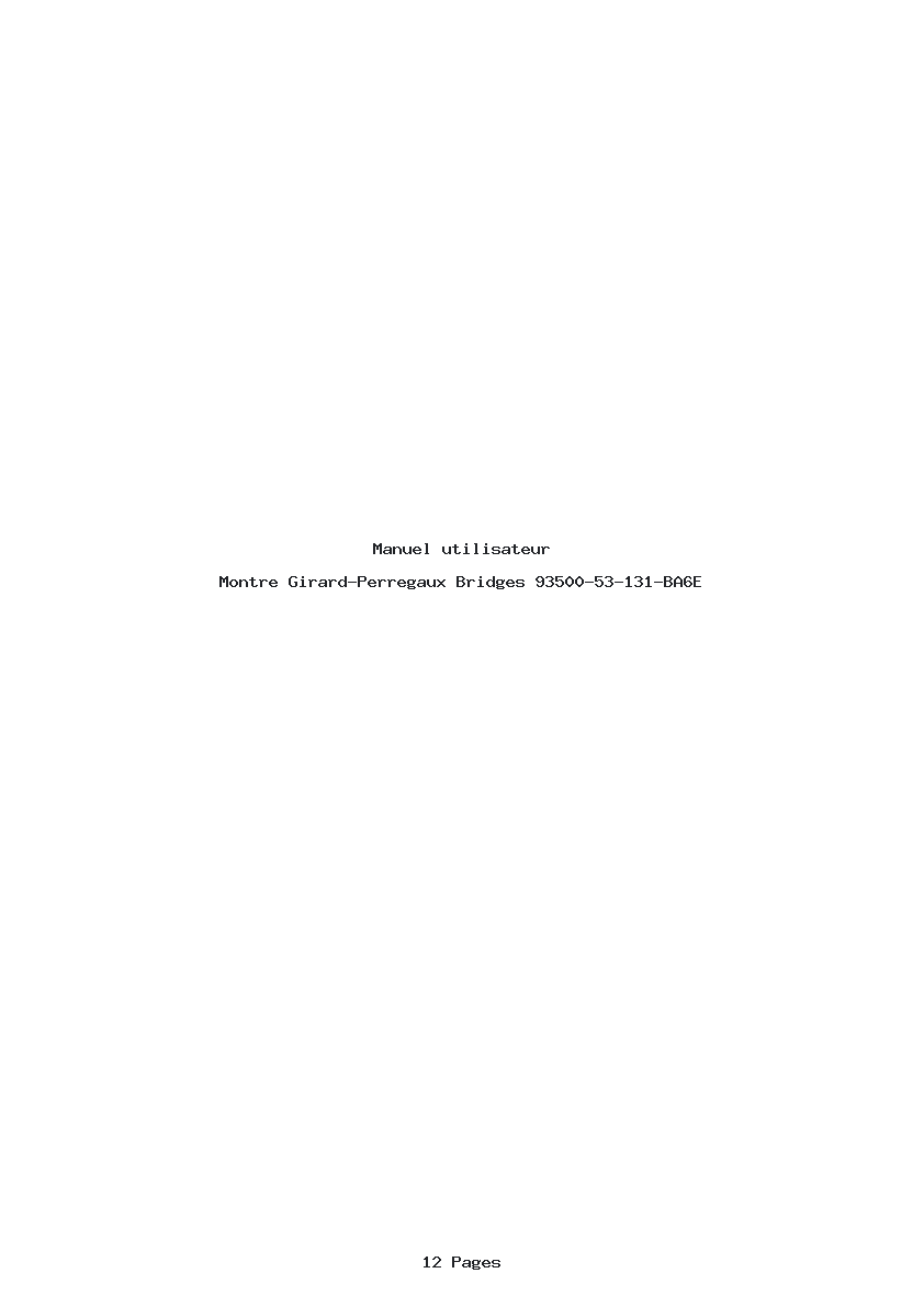 Page 1 de la notice Manuel utilisateur Girard-Perregaux Bridges 93500-53-131-BA6E
