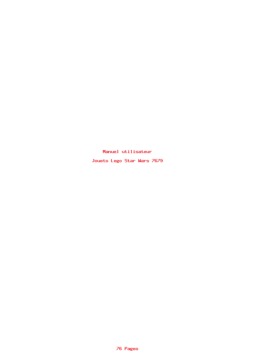 Page 1 de la notice Manuel utilisateur Lego Star Wars 7679