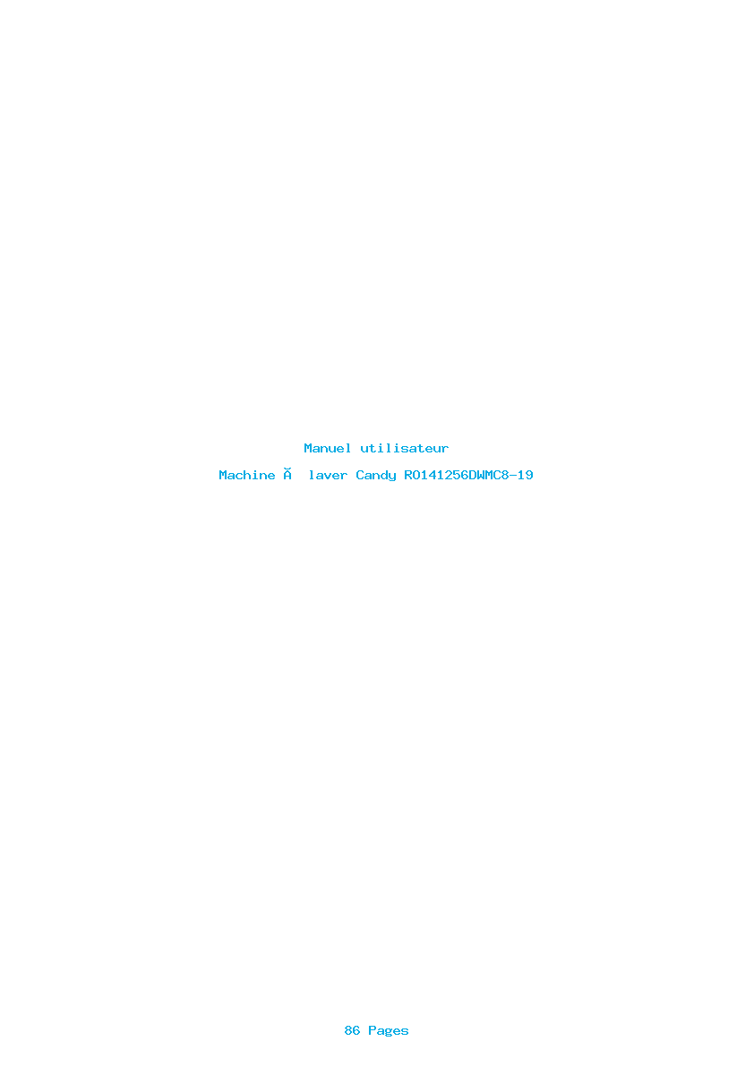 Page 1 de la notice Manuel utilisateur Candy RO141256DWMC8-19