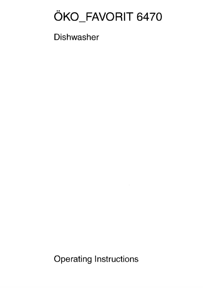 Page 1 de la notice Manuel utilisateur AEG Favorit 6470 W