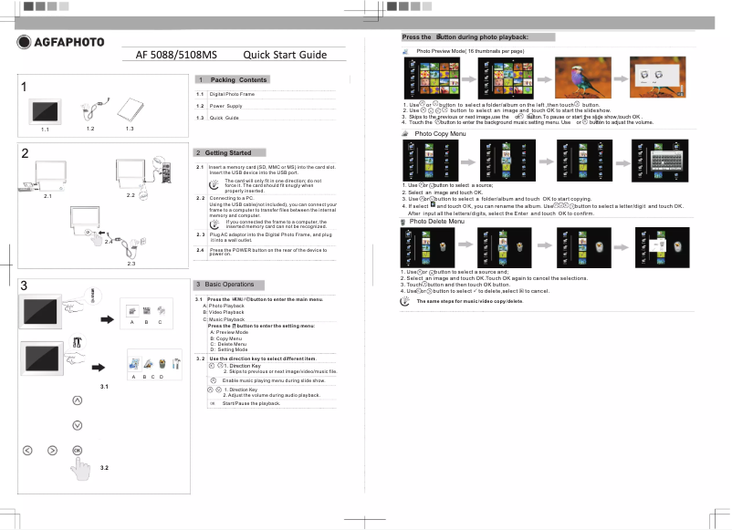 Page 1 de la notice Manuel utilisateur AgfaPhoto AF 50882MS
