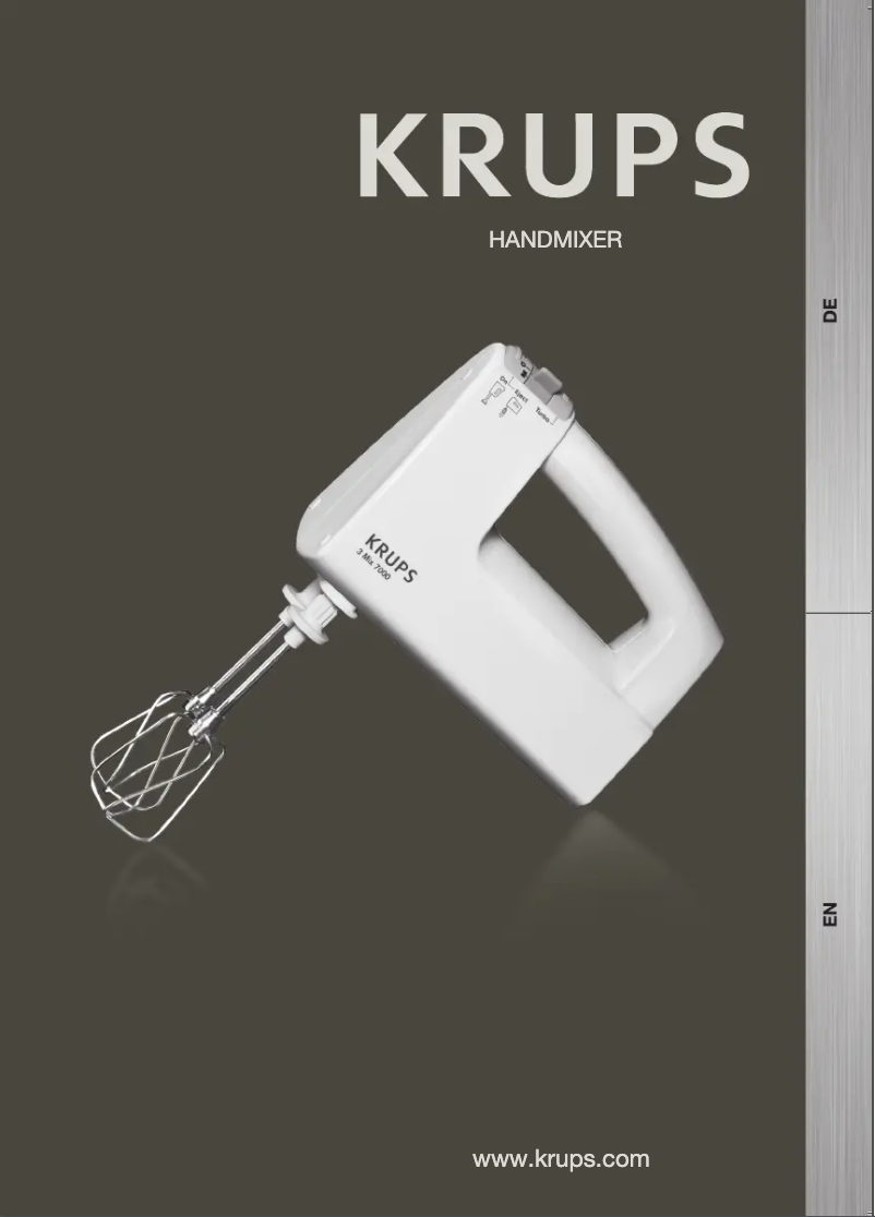 Page 1 de la notice Manuel utilisateur Krups 3 Mix 7000