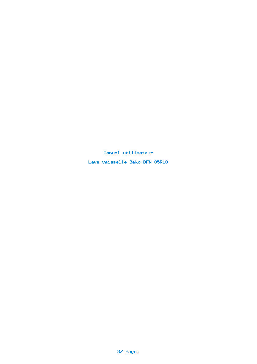 Page 1 de la notice Manuel utilisateur Beko DFN 05R10