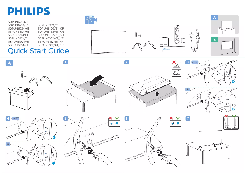Page n°1 - Guide de démarrage rapide Philips 55PUN6214