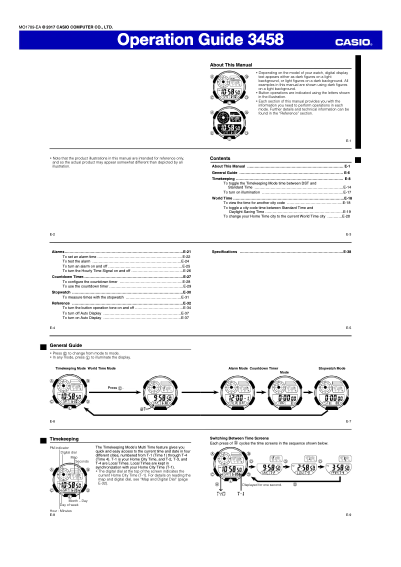 Page 1 de la notice Manuel utilisateur Casio G-Shock DW5600BB-1