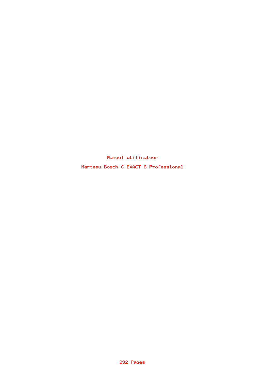 Page 1 de la notice Manuel utilisateur Bosch C-EXACT 6 Professional