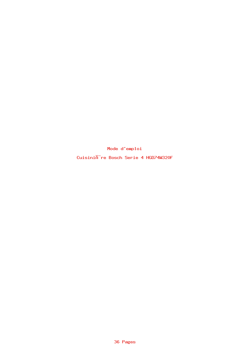 Page 1 de la notice Mode d'emploi Bosch Serie 4 HGD74W320F