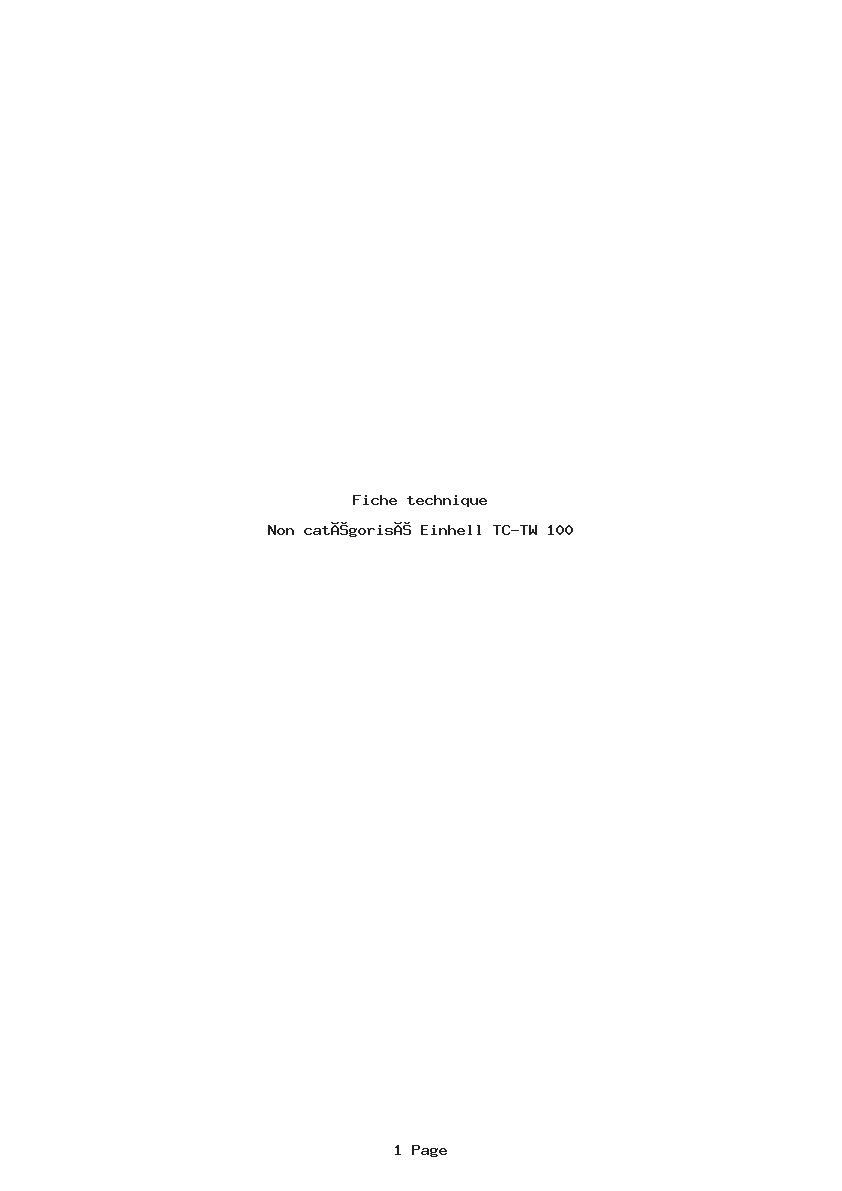 Image de la première page du manuel de l'appareil TC-TW 100