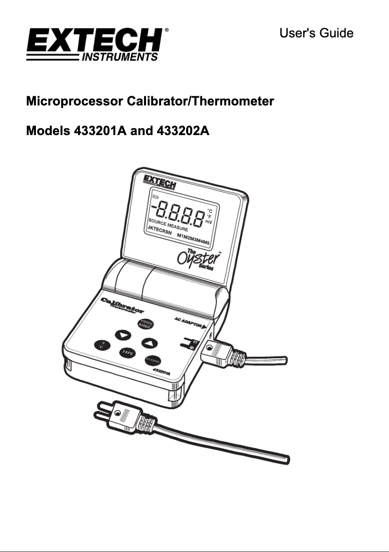 Page 1 de la notice Manuel utilisateur Extech 433201A