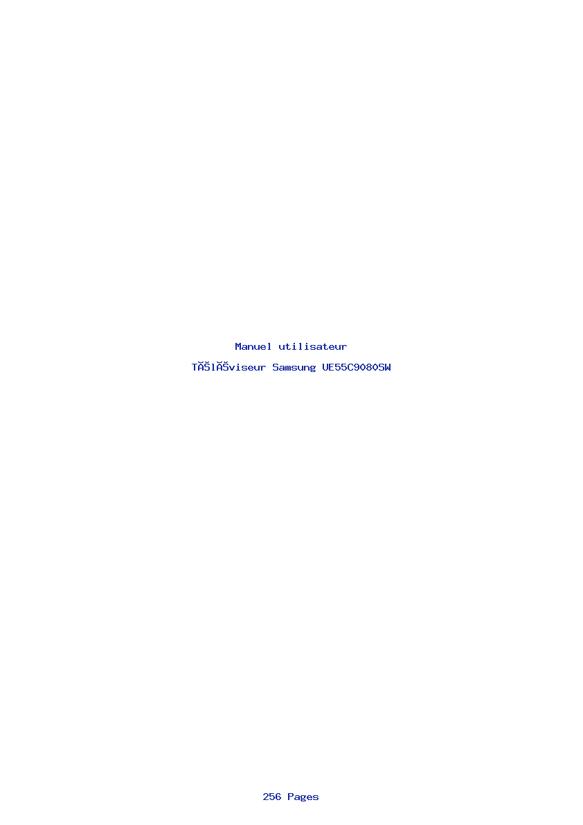 Page 1 de la notice Manuel utilisateur Samsung UE55C9080SW