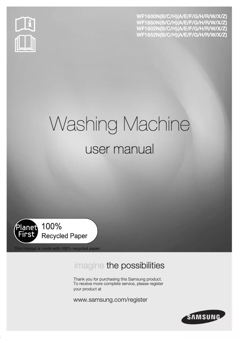 Página 1 del manual Manual de usuario Samsung WF1600NCW