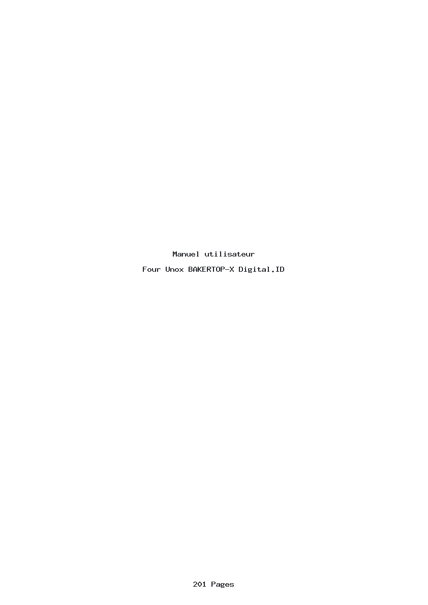Page 1 de la notice Manuel utilisateur Unox BAKERTOP-X Digital.ID