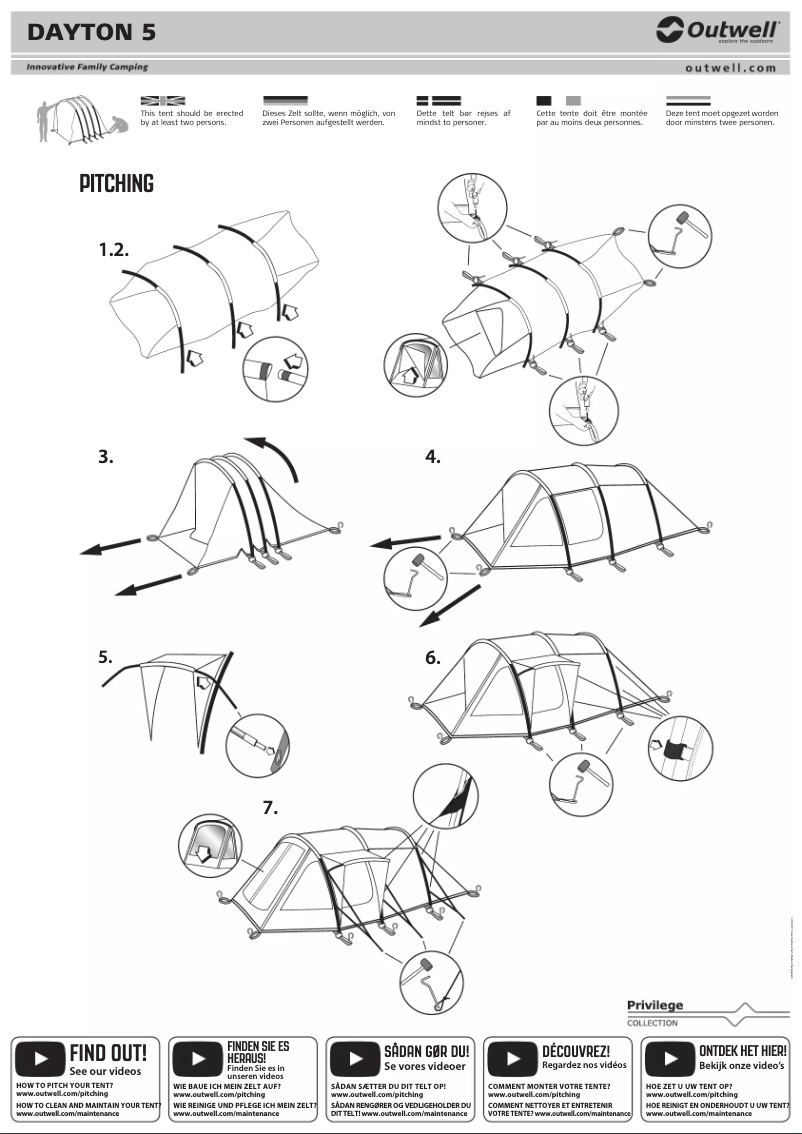 Page 1 de la notice Manuel utilisateur Outwell Dayton 5