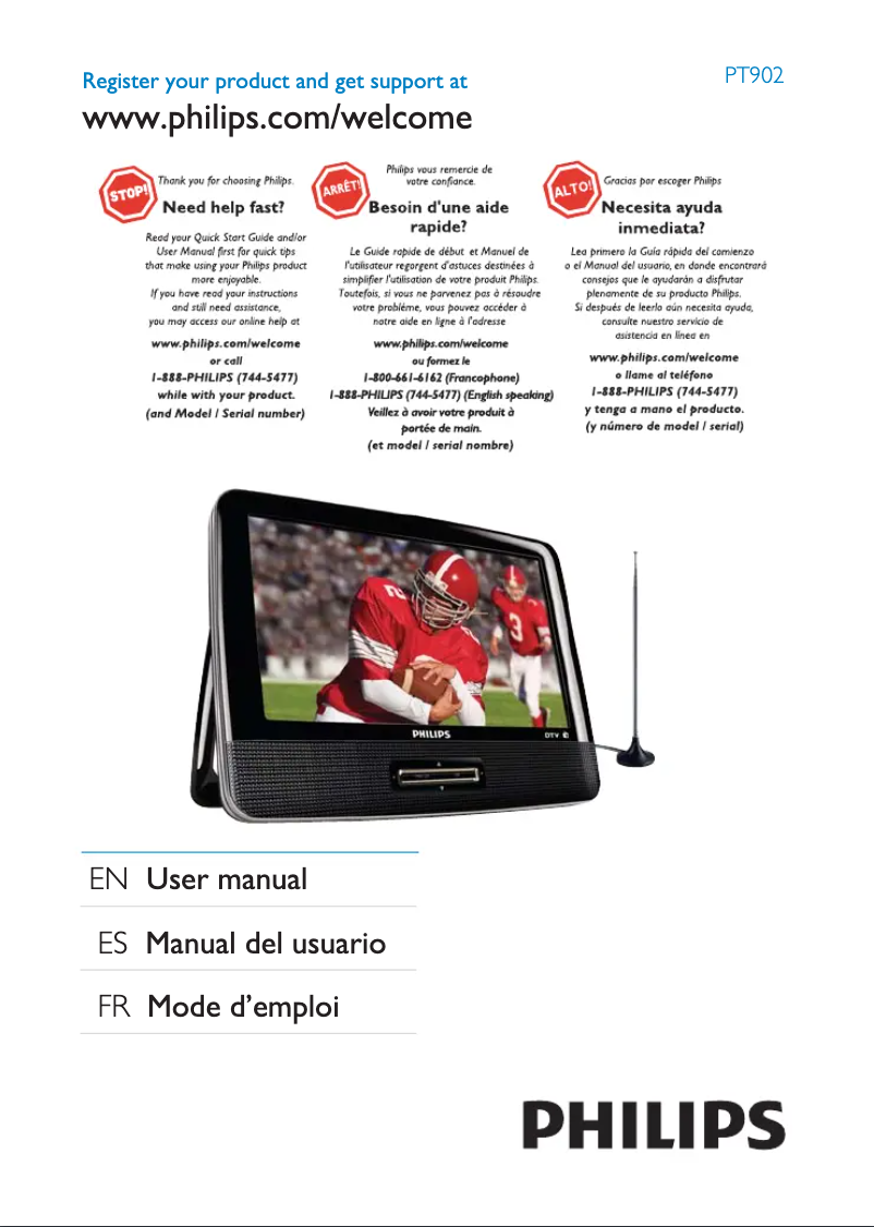 Page n°1 - Manuel utilisateur Philips PT902