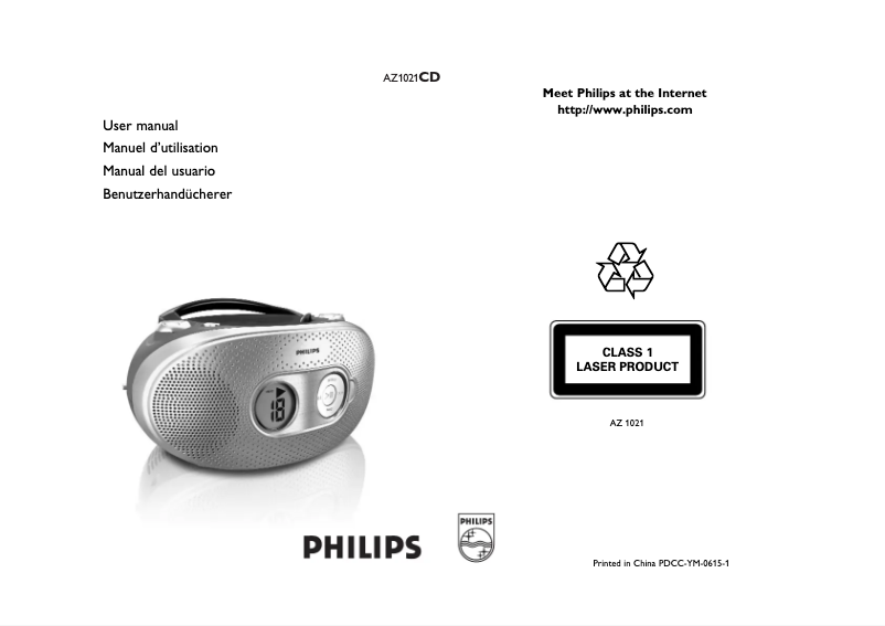 Page n°1 - Manuel utilisateur Philips AZ1021