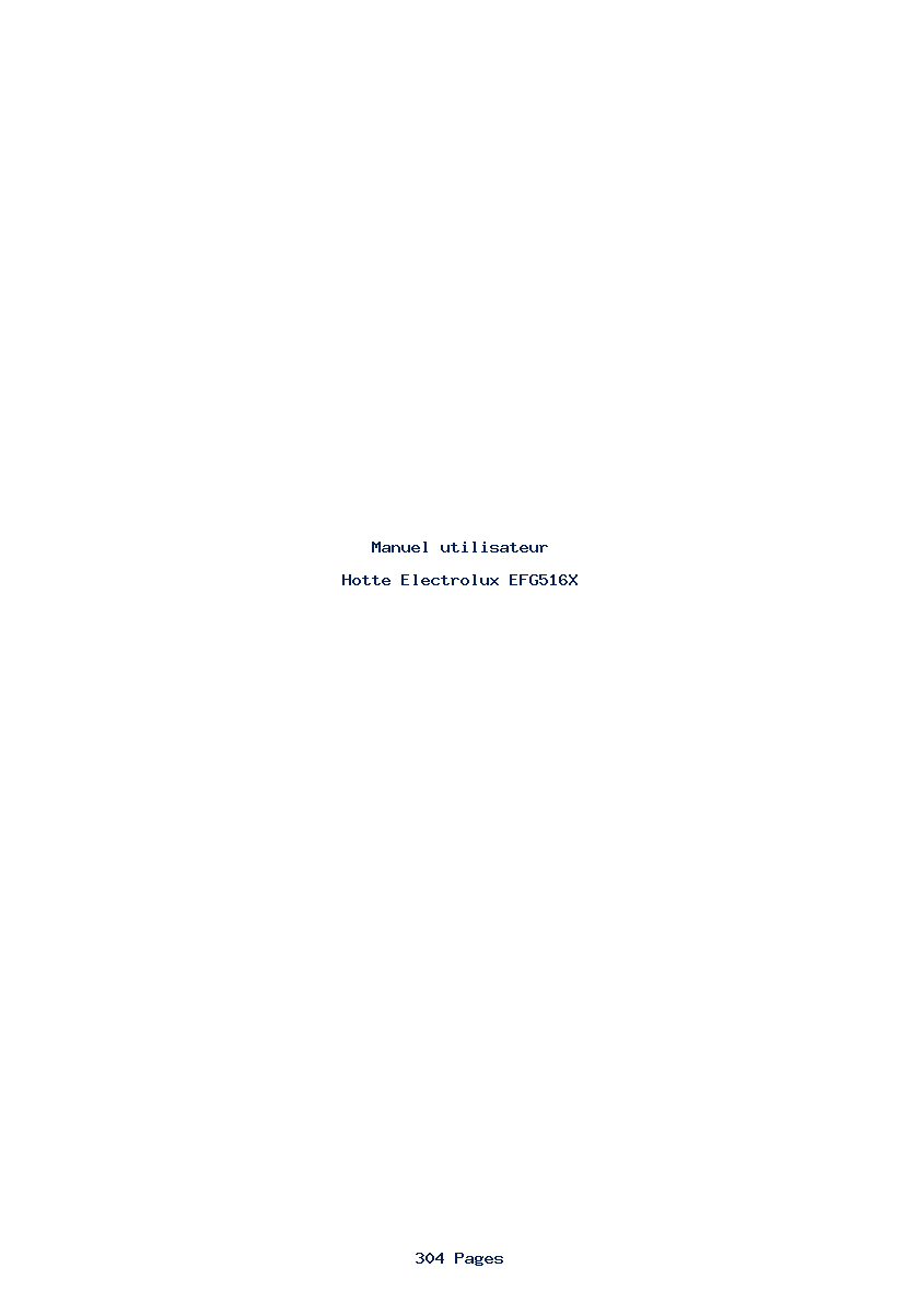 Page 1 de la notice Manuel utilisateur Electrolux EFG516X