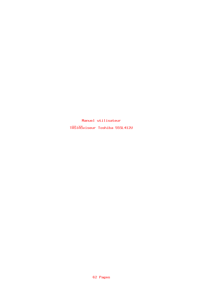 Page 1 de la notice Manuel utilisateur Toshiba 55SL412U