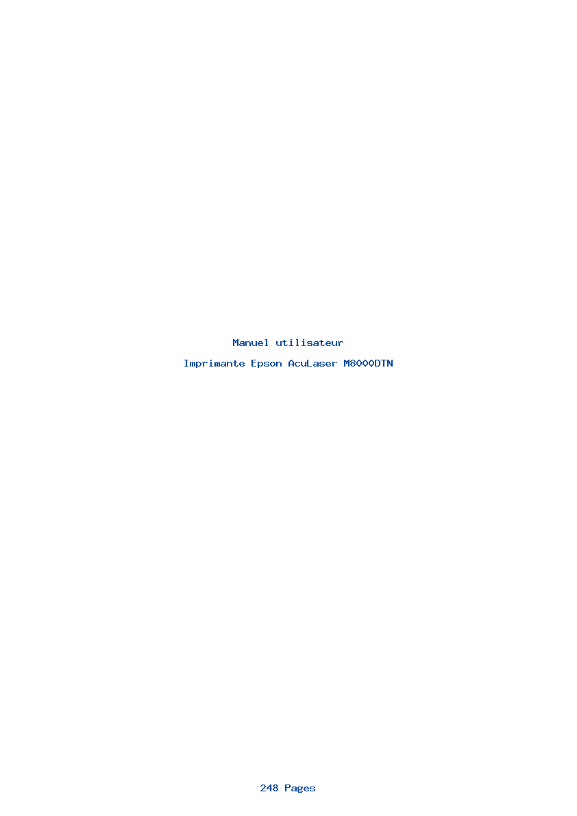Page 1 de la notice Manuel utilisateur Epson AcuLaser M8000DTN