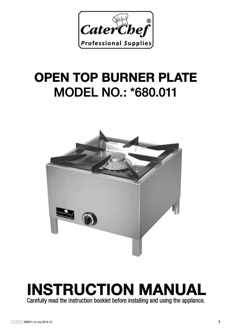 Página 1 del manual Manual de usuario CaterChef 680011
