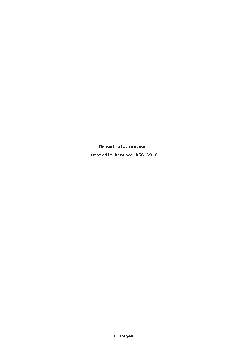 Page 1 de la notice Manuel utilisateur Kenwood KRC-691Y