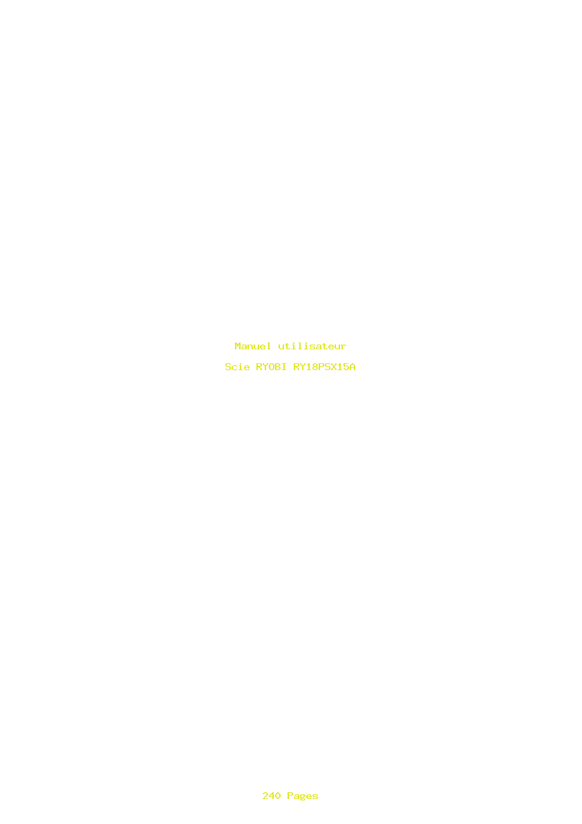 Page 1 de la notice Manuel utilisateur RYOBI RY18PSX15A