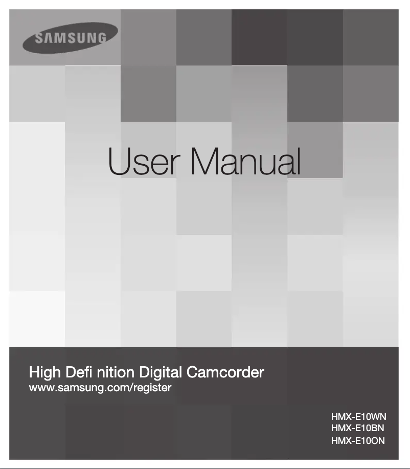 Página 1 del manual Manual de usuario Samsung HMX-E10BN