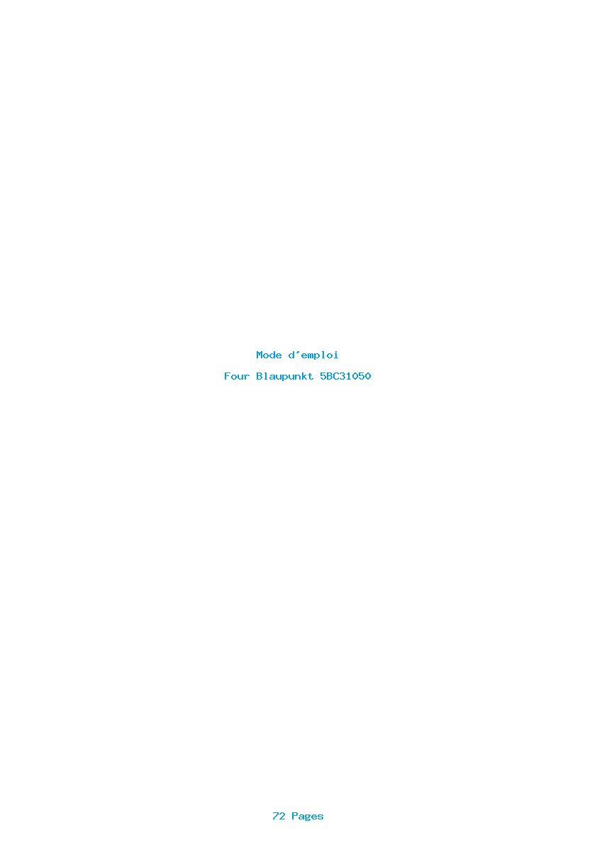 Page 1 de la notice Mode d'emploi Blaupunkt 5BC31050