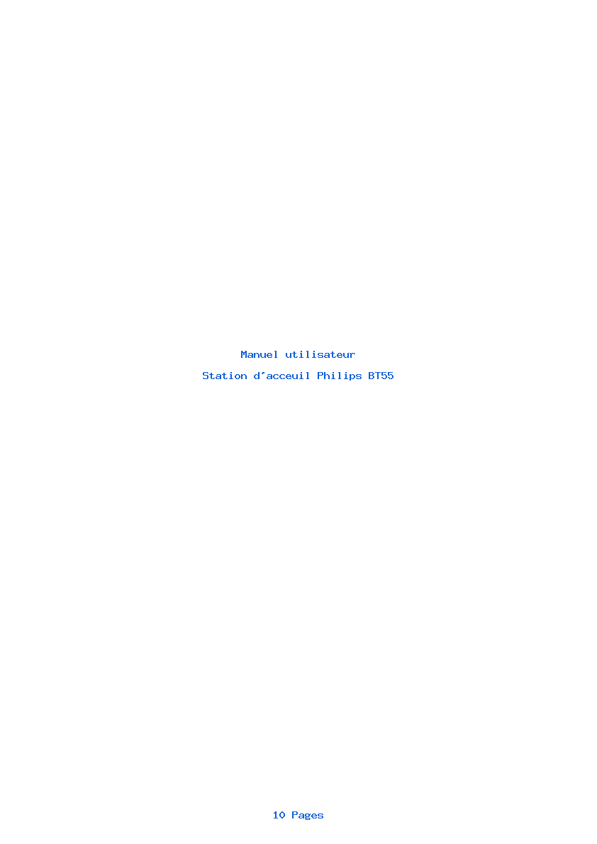 Page 1 de la notice Manuel utilisateur Philips BT55