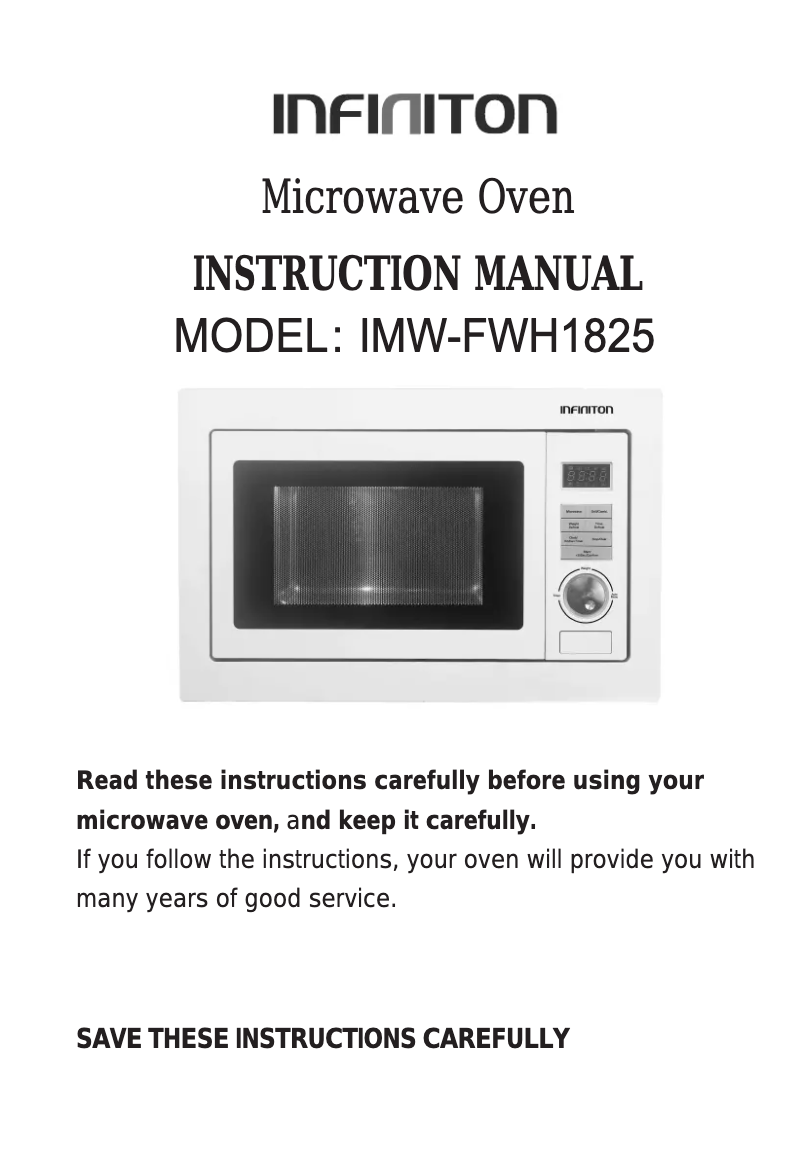 Page 1 of the manual User Manual Infiniton IMW-FWH1825