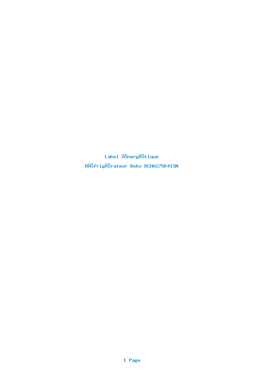 Image de la première page du manuel de l'appareil BCHA275K41SN