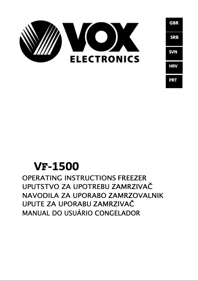 Página 1 del manual Manual de usuario VOX VF1500