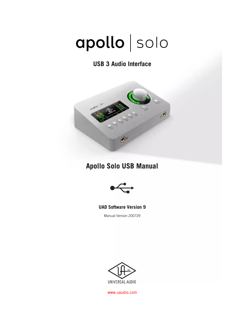 Page 1 of the manual User Manual Universal Audio Apollo Solo USB