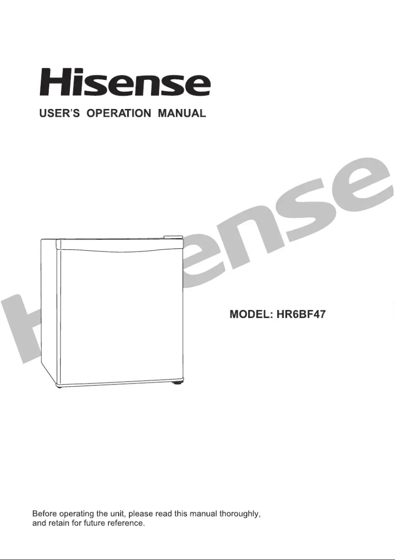 Page 1 de la notice Manuel utilisateur Hisense HR6BF47