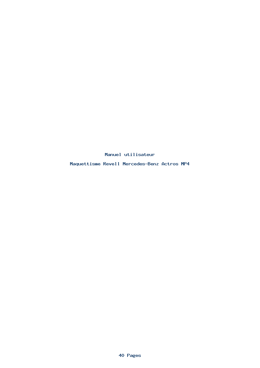 Page 1 de la notice Manuel utilisateur Revell Mercedes-Benz Actros MP4